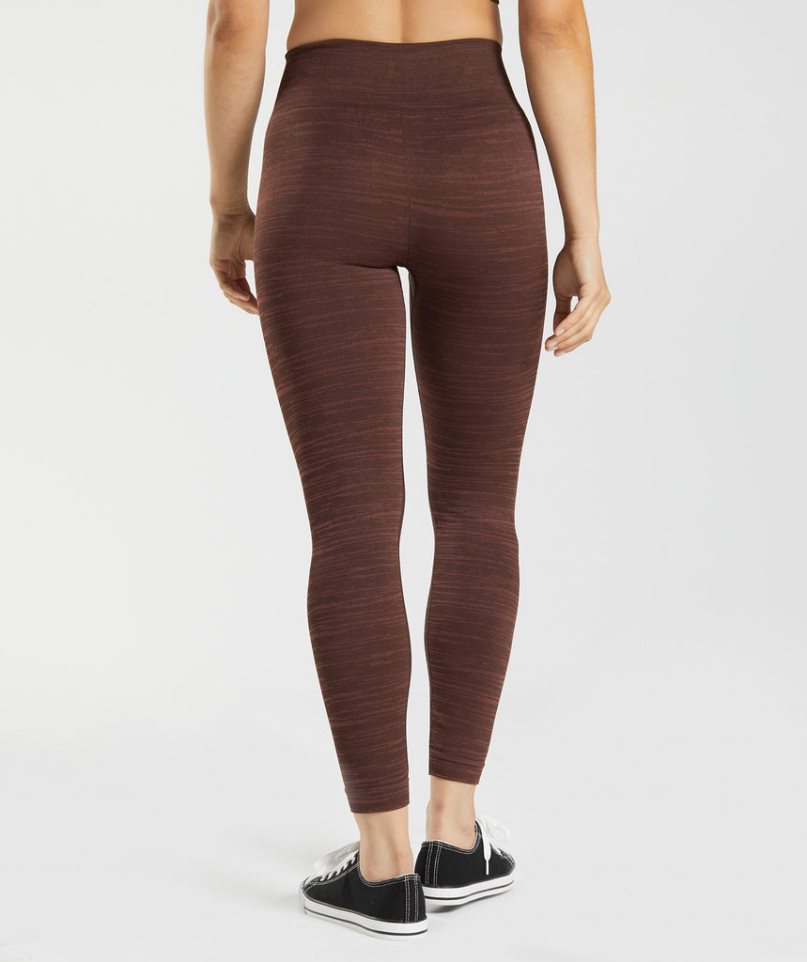 Women's Gymshark Adapt Marl Seamless Leggings Dark Brown | NZ 3AQSEL